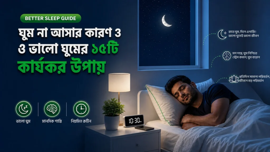 ঘুম না আসার কারণ ও ভালো ঘুমের ১৫টি কার্যকর উপায়
